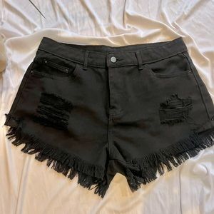 Shein Raw Edge Hem Shorts